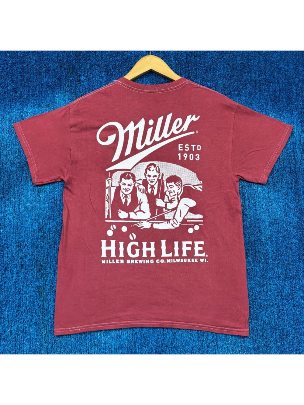 Miller High Life Champagne Of Beer Red T-Shirt Size Medium